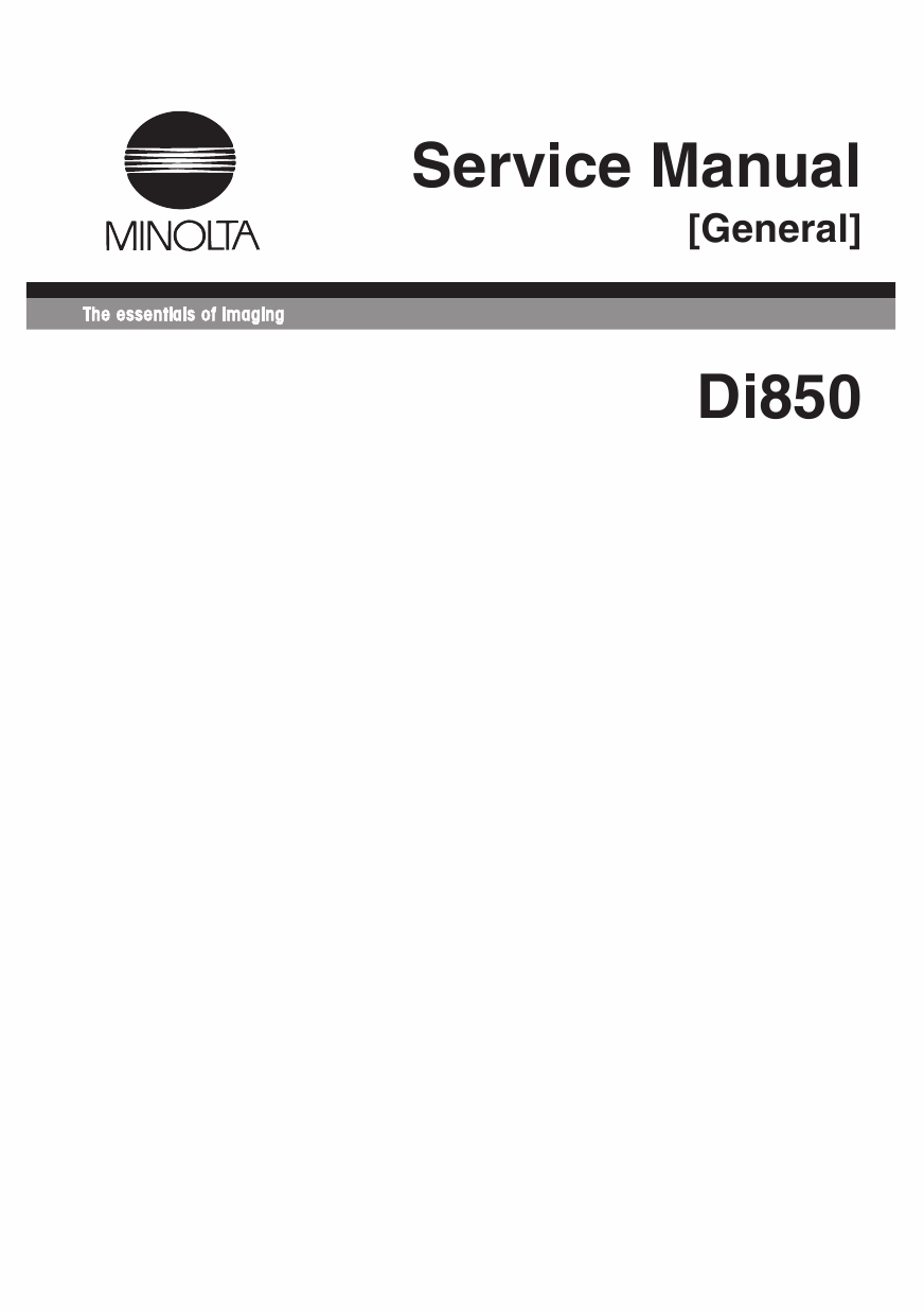 Konica-Minolta MINOLTA Di850 GENERAL Service Manual-1